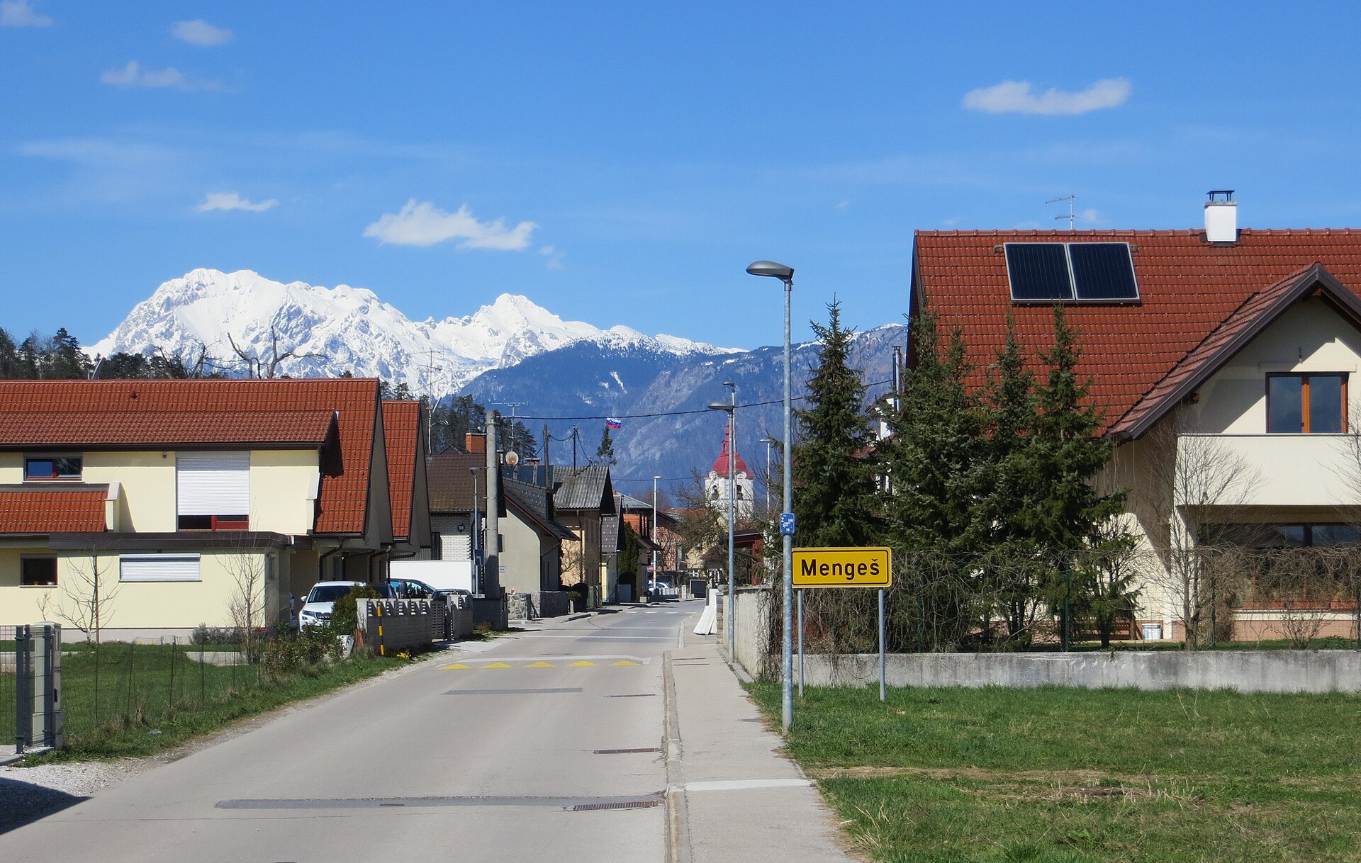 Pogled na Mengeš v Osrednji Sloveniji
