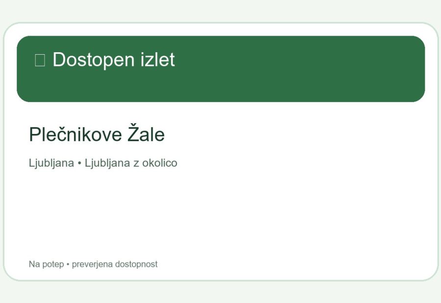 Plečnikove Žale – dostopen izlet