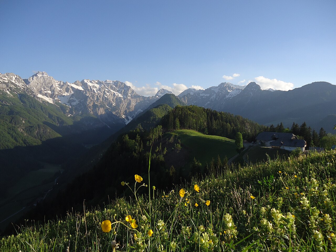 Solčavska panoramska cesta z razgledom na gore